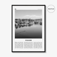Folsom Print Black and White, Folsom Wall Art, Folsom Poster, Folsom Photo, Folsom Wall Décor, California, USA, United States