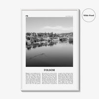 Folsom Print Black and White, Folsom Wall Art, Folsom Poster, Folsom Photo, Folsom Wall Décor, California, USA, United States