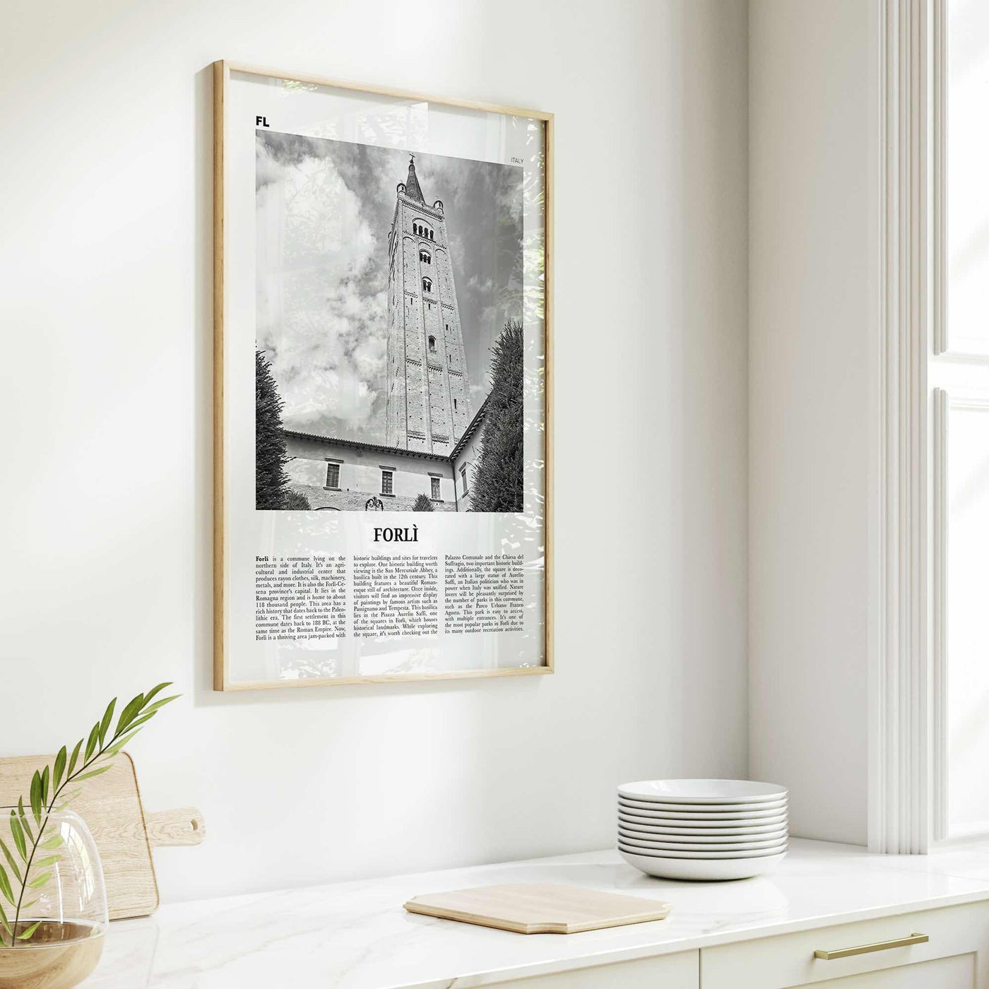 Forli Print Black and White, Forlì Wall Art, Forlì Poster, Forlì Photo, Forlì Wall Décor, Forlì Map, Italy