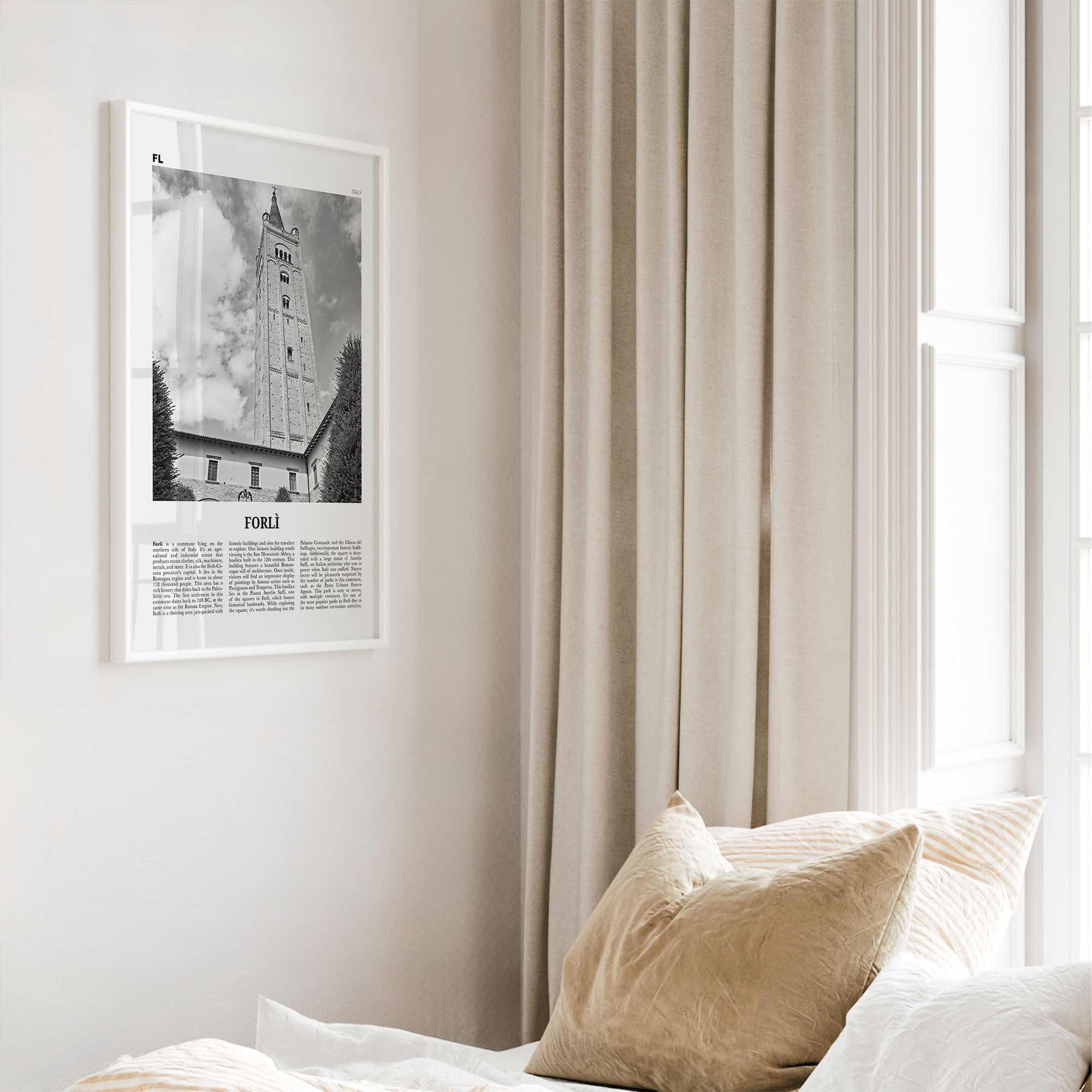 Forli Print Black and White, Forlì Wall Art, Forlì Poster, Forlì Photo, Forlì Wall Décor, Forlì Map, Italy