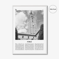 Forli Print Black and White, Forlì Wall Art, Forlì Poster, Forlì Photo, Forlì Wall Décor, Forlì Map, Italy