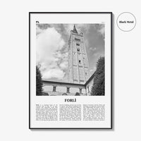 Forli Print Black and White, Forlì Wall Art, Forlì Poster, Forlì Photo, Forlì Wall Décor, Forlì Map, Italy