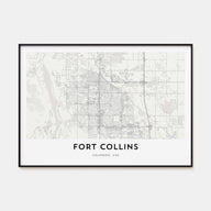 Fort Collins Map Landscape Poster
