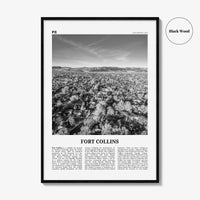 Fort Collins Print Black and White, Fort Collins Wall Art, Fort Collins Poster, Fort Collins Photo, Fort Collins Décor, Colorado, USA