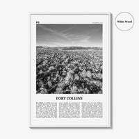 Fort Collins Print Black and White, Fort Collins Wall Art, Fort Collins Poster, Fort Collins Photo, Fort Collins Décor, Colorado, USA