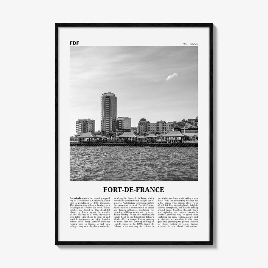Fort De France Print Black and White, Fort-de-France Wall Art, Fort-de-France Poster, Fort-de-France Photo, Martinique