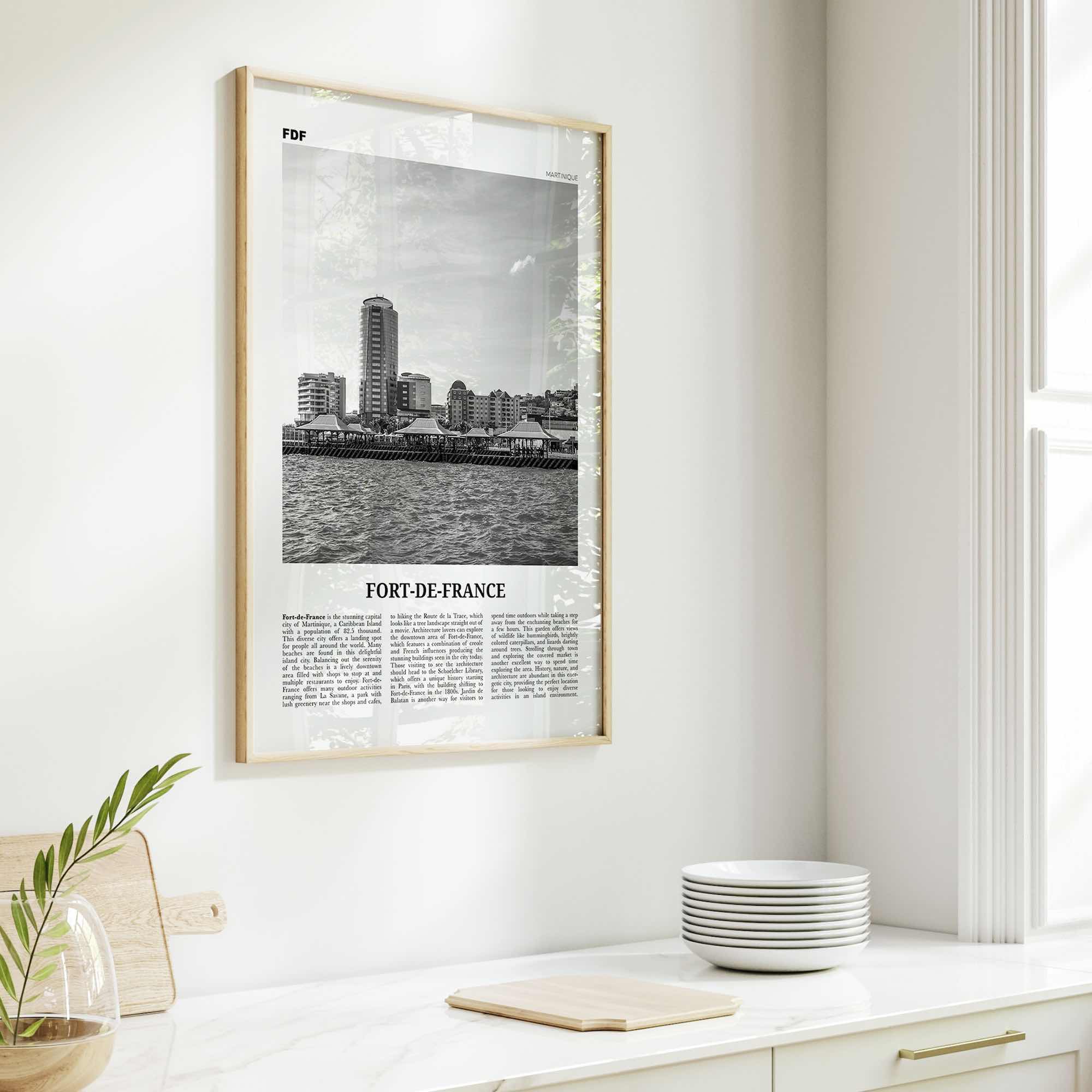 Fort De France Print Black and White, Fort-de-France Wall Art, Fort-de-France Poster, Fort-de-France Photo, Martinique