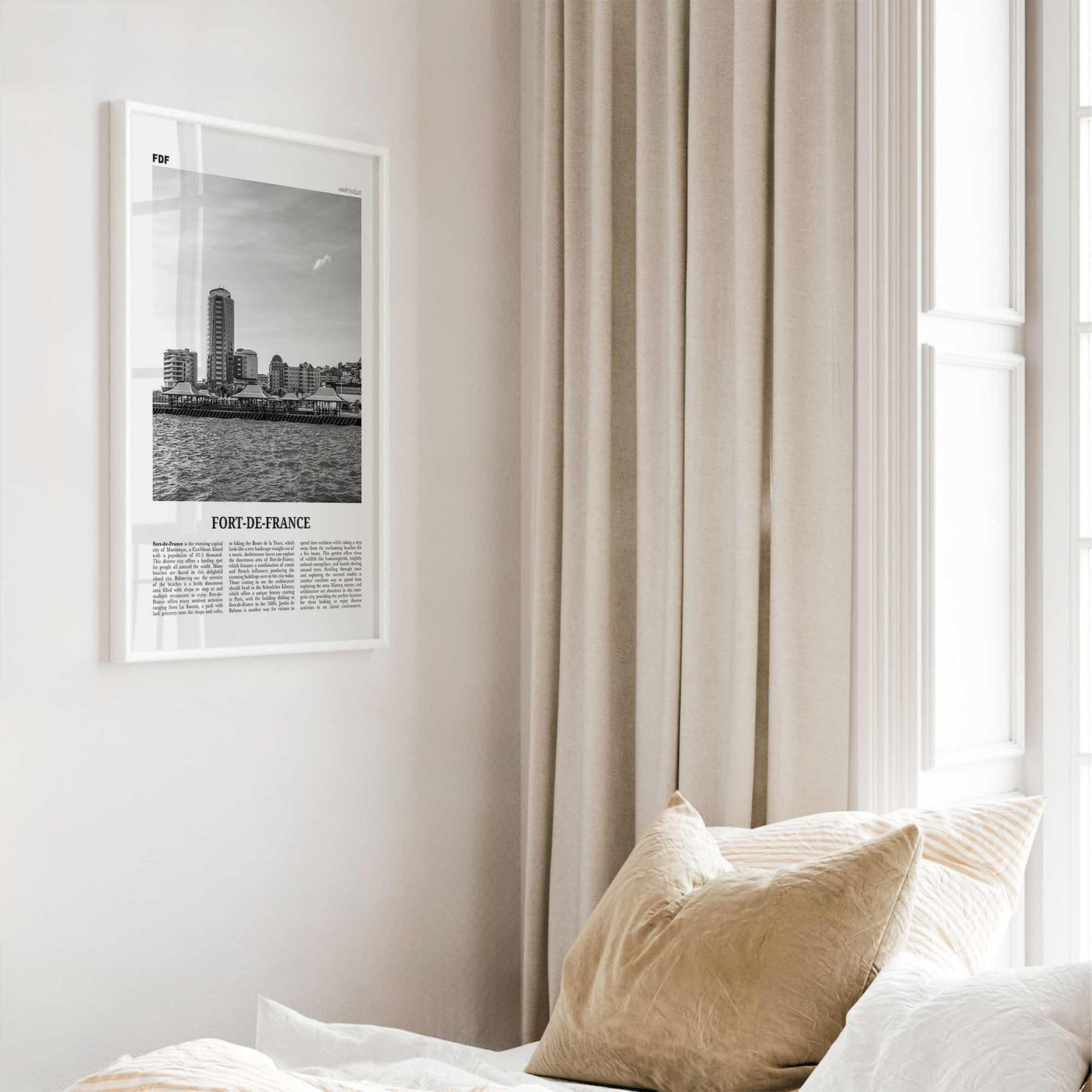 Fort De France Print Black and White, Fort-de-France Wall Art, Fort-de-France Poster, Fort-de-France Photo, Martinique