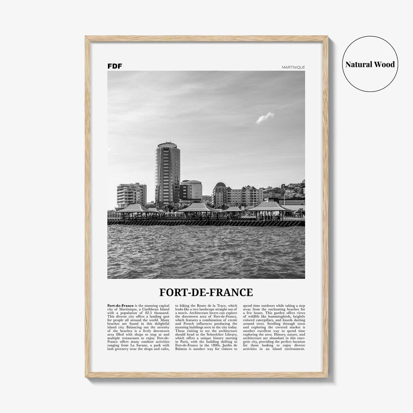 Fort De France Print Black and White, Fort-de-France Wall Art, Fort-de-France Poster, Fort-de-France Photo, Martinique