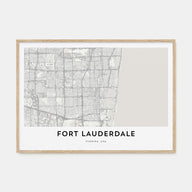 Fort Lauderdale Map Landscape Poster