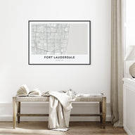 Fort Lauderdale Map Landscape Poster