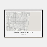 Fort Lauderdale Map Landscape Poster