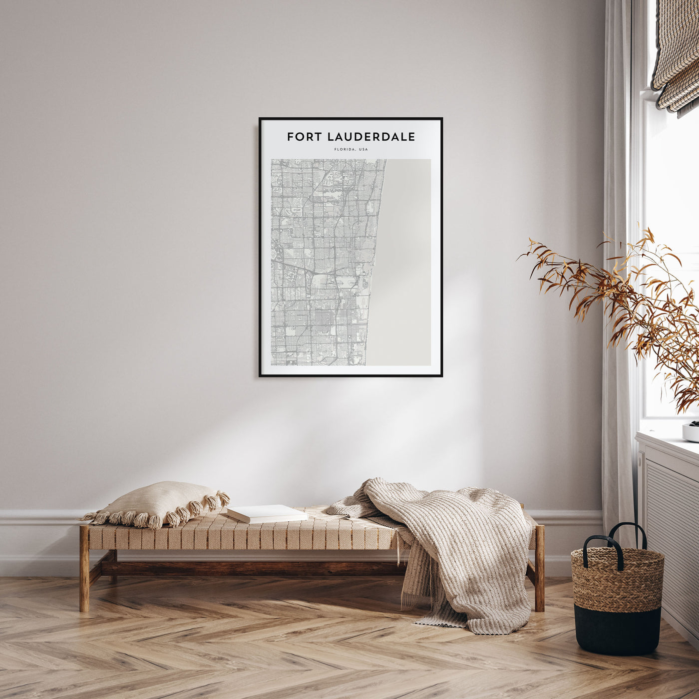 Fort Lauderdale Map Portrait Poster