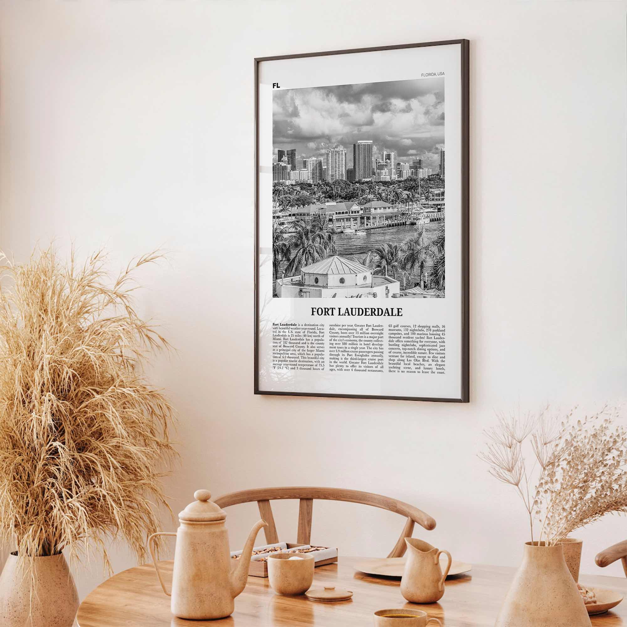 Fort Lauderdale Print Black and White No 1, Fort Lauderdale Wall Art, Fort Lauderdale Poster, Fort Lauderdale USA, United States