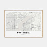 Fort Myers Map Landscape Poster