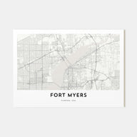 Fort Myers Map Landscape Poster