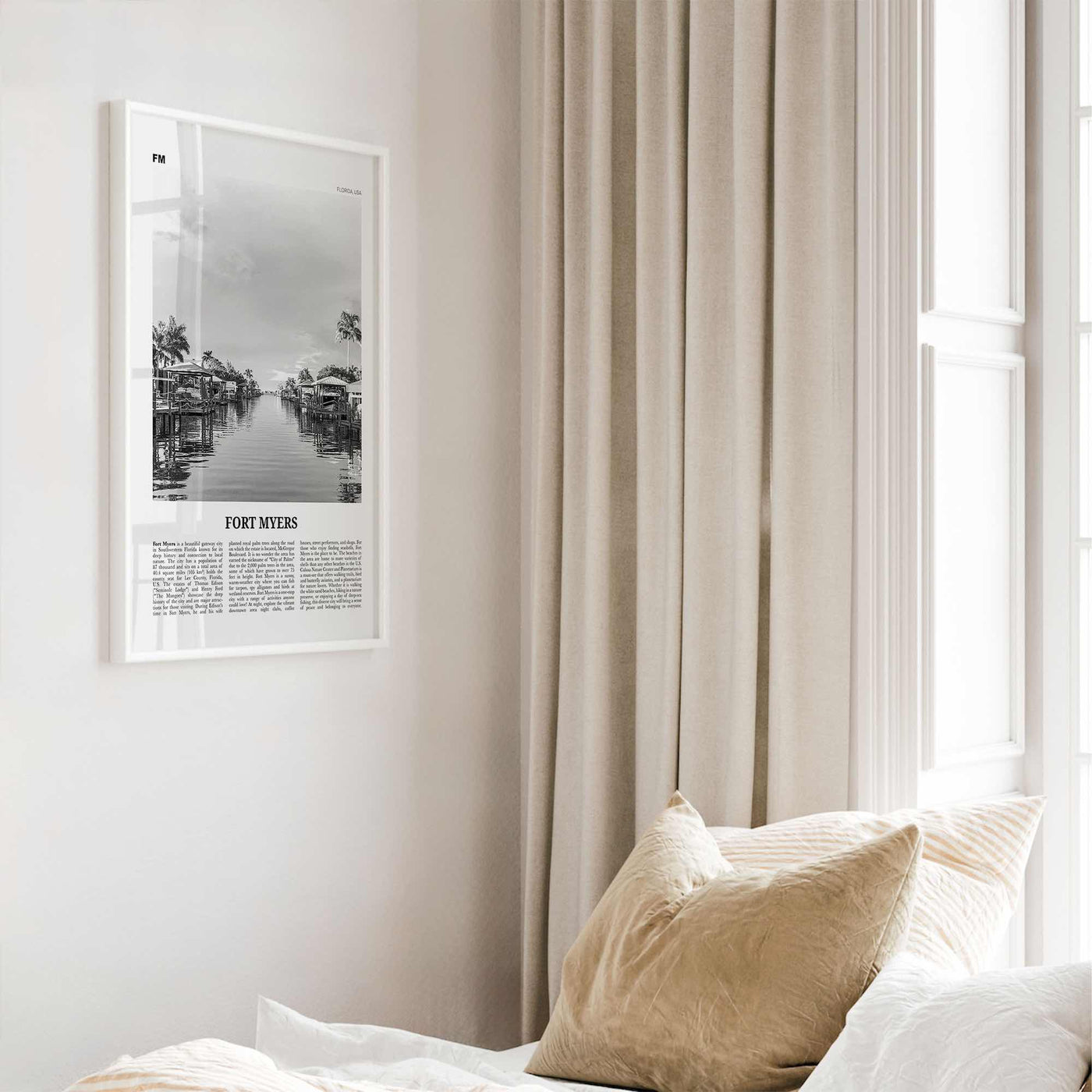 Fort Myers Print Black and White, Fort Myers Wall Art, Fort Myers Poster, Fort Myers Photo, Fort Myers Décor, Florida, USA, United States