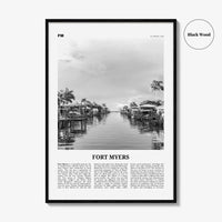 Fort Myers Print Black and White, Fort Myers Wall Art, Fort Myers Poster, Fort Myers Photo, Fort Myers Décor, Florida, USA, United States
