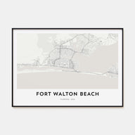 Fort Walton Beach Map Landscape Poster