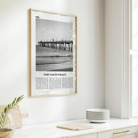 Fort Walton Beach Print Black and White No 1, Fort Walton Beach Wall Art, Fort Walton Beach Poster, Fort Walton Beach Photo, Florida, USA