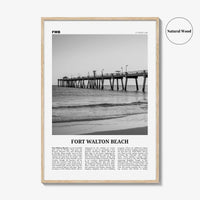 Fort Walton Beach Print Black and White No 1, Fort Walton Beach Wall Art, Fort Walton Beach Poster, Fort Walton Beach Photo, Florida, USA
