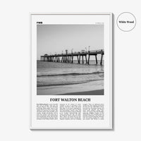 Fort Walton Beach Print Black and White No 1, Fort Walton Beach Wall Art, Fort Walton Beach Poster, Fort Walton Beach Photo, Florida, USA