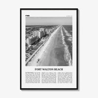 Fort Walton Beach Print Black and White No 2, Fort Walton Beach Wall Art, Fort Walton Beach Poster, Fort Walton Beach Photo, United States