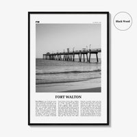 Fort Walton Print Black and White No 2, Fort Walton Wall Art, Fort Walton Poster, Fort Walton Photo, Fort Walton Wall Décor, United States