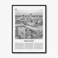 Fort Wayne Print Black and White No 1, Fort Wayne Wall Art, Fort Wayne Poster, Fort Wayne Photo, Indiana, USA, United States, America
