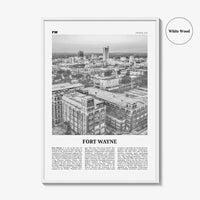 Fort Wayne Print Black and White No 1, Fort Wayne Wall Art, Fort Wayne Poster, Fort Wayne Photo, Indiana, USA, United States, America