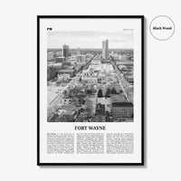 Fort Wayne Print Black and White No 2, Fort Wayne Wall Art, Fort Wayne Poster, Fort Wayne Photo, Indiana, USA, United States, North America