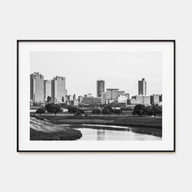 Fort Worth Landscape B&W Poster