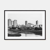 Fort Worth Landscape B&W Poster