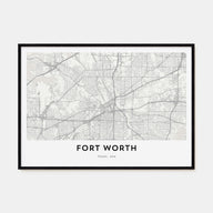 Fort Worth Map Landscape Poster