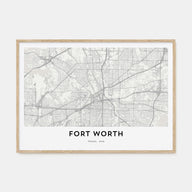 Fort Worth Map Landscape Poster