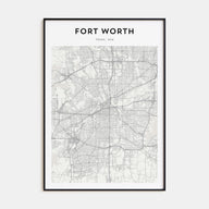 Fort Worth Map Portrait Poster
