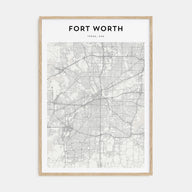 Fort Worth Map Portrait Poster