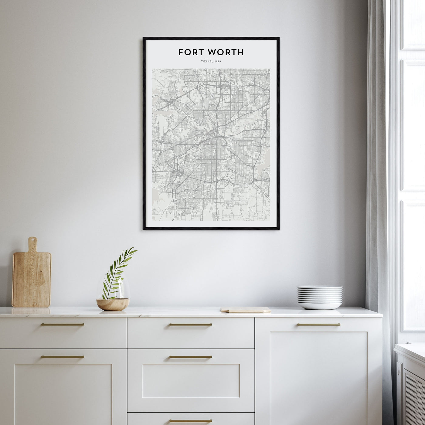 Fort Worth Map Portrait Poster