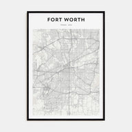 Fort Worth Map Portrait Poster