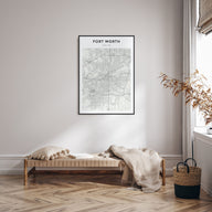Fort Worth Map Portrait Poster