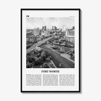 Fort Worth Print Black and White No 1, Fort Worth Wall Art, Fort Worth Poster, Fort Worth Photo, Texas, USA, United States, North America