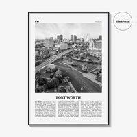 Fort Worth Print Black and White No 1, Fort Worth Wall Art, Fort Worth Poster, Fort Worth Photo, Texas, USA, United States, North America