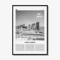 Fort Worth Print Black and White No 2, Fort Worth Wall Art, Fort Worth Poster, Fort Worth Photo, Texas, USA, United States, North America