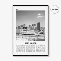 Fort Worth Print Black and White No 2, Fort Worth Wall Art, Fort Worth Poster, Fort Worth Photo, Texas, USA, United States, North America