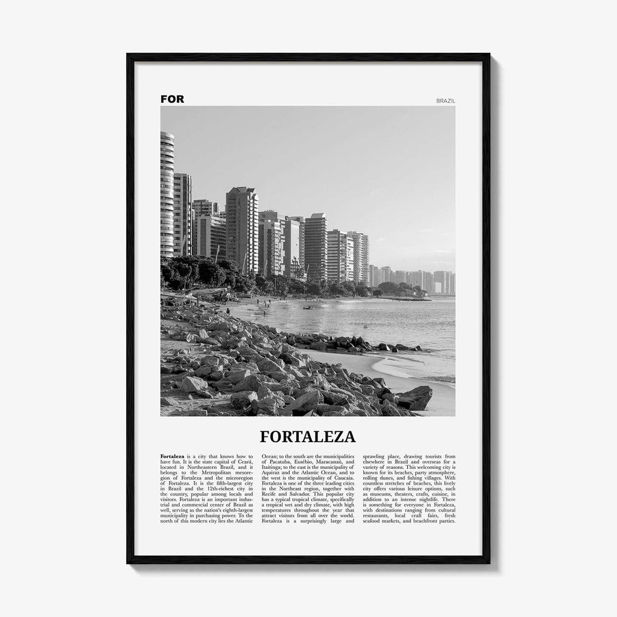 Fortaleza Print Black and White, Fortaleza Wall Art, Fortaleza Poster, Fortaleza Photo, Fortaleza Wall Decor, Brazil, Brasil, South America