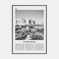 Foz do Iguaçu Travel B&W Poster