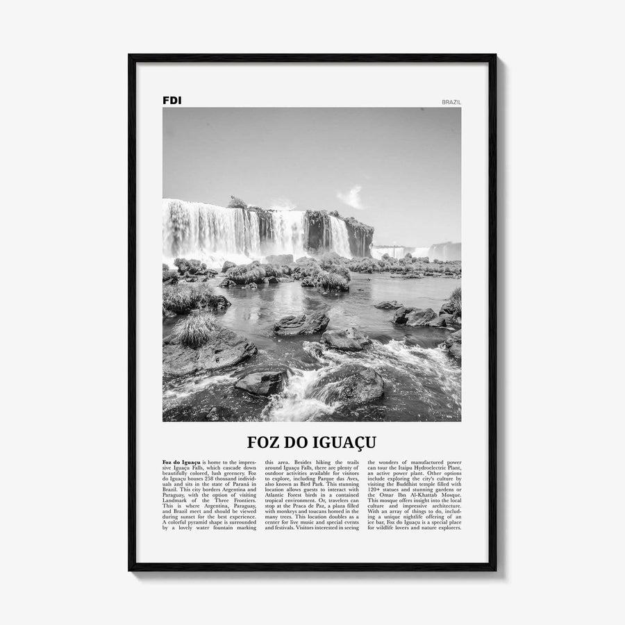 Foz Do Iguacu Print Black and White, Foz do Iguacu Wall Art, Foz do Iguaçu Poster, Foz do Iguaçu Photo, Foz do Iguaçu Wall Décor, Brazil