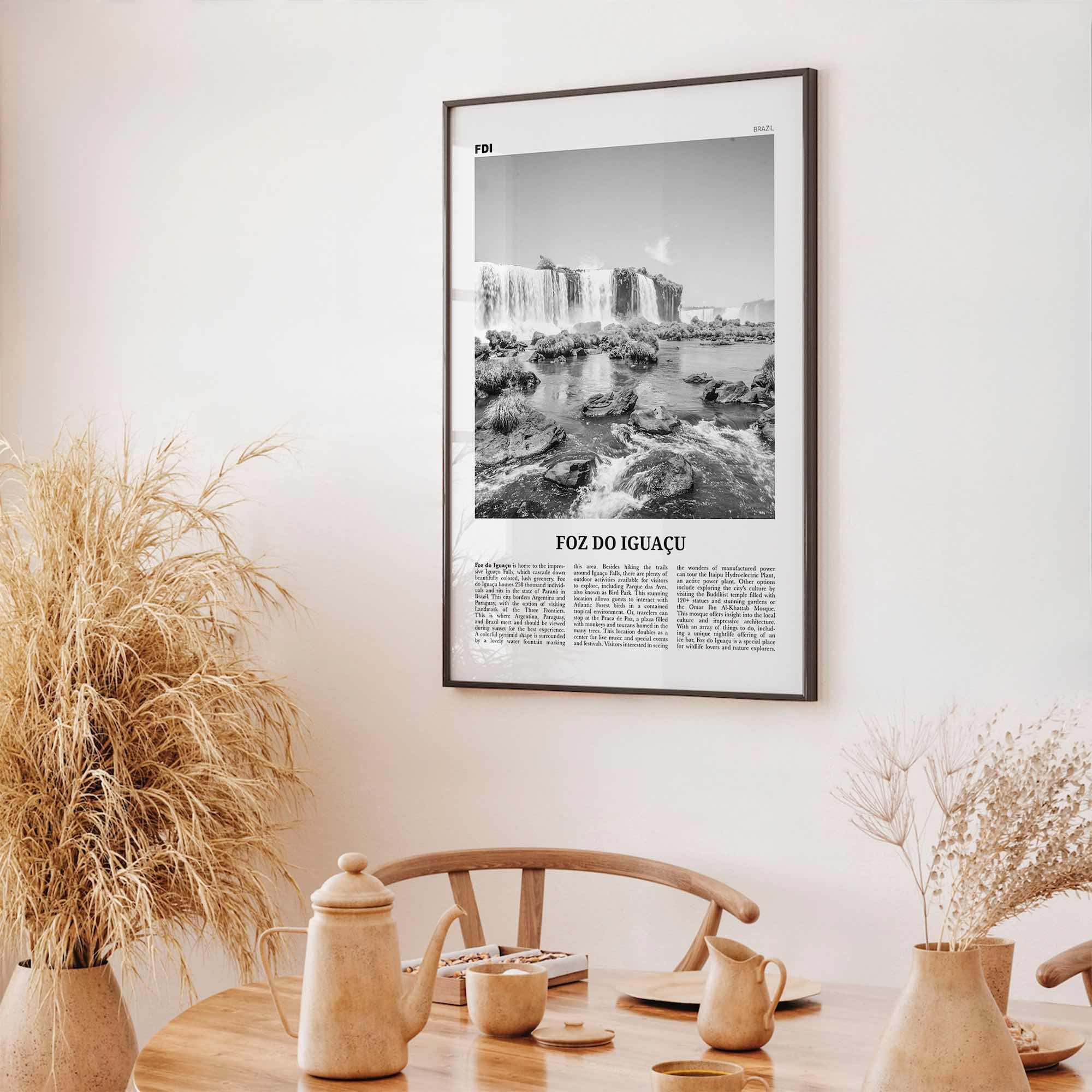 Foz Do Iguacu Print Black and White, Foz do Iguacu Wall Art, Foz do Iguaçu Poster, Foz do Iguaçu Photo, Foz do Iguaçu Wall Décor, Brazil