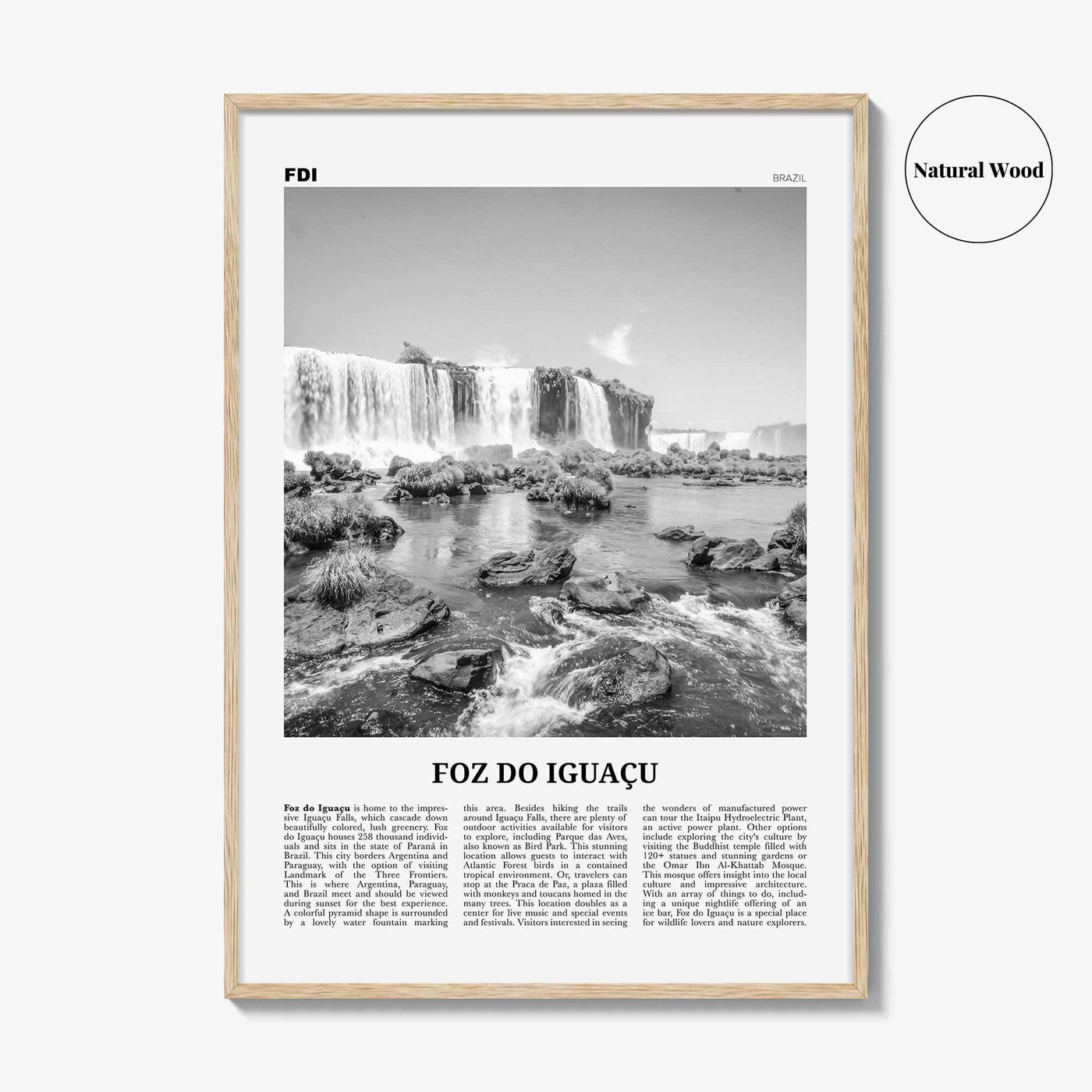 Foz Do Iguacu Print Black and White, Foz do Iguacu Wall Art, Foz do Iguaçu Poster, Foz do Iguaçu Photo, Foz do Iguaçu Wall Décor, Brazil