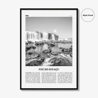 Foz Do Iguacu Print Black and White, Foz do Iguacu Wall Art, Foz do Iguaçu Poster, Foz do Iguaçu Photo, Foz do Iguaçu Wall Décor, Brazil